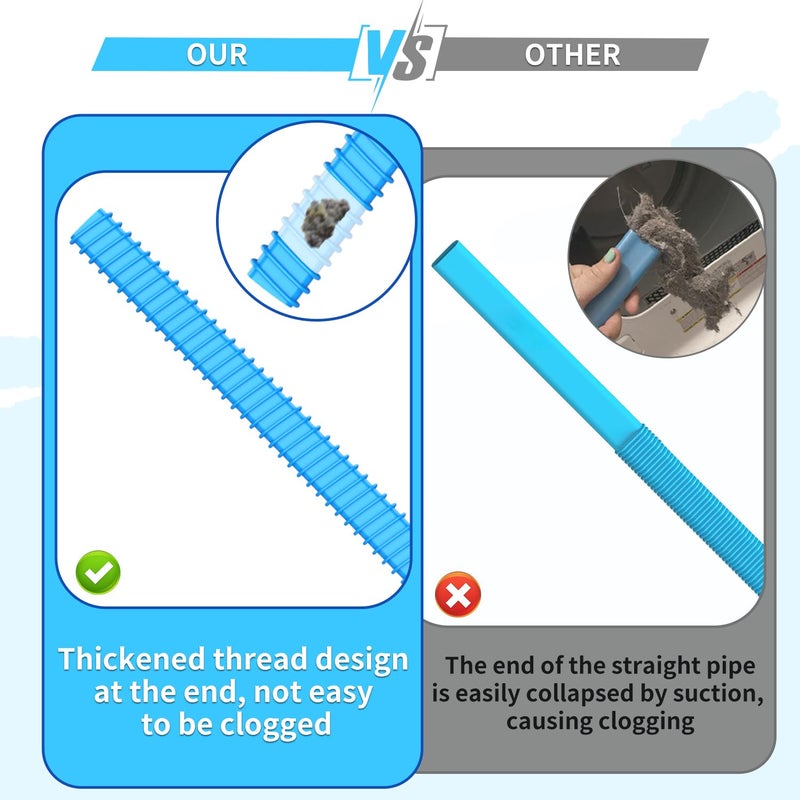 Sealegend 2 Pieces Dryer Vent Cleaner Kit New Upgrade Dryer Lint Brush Vent Cleaner Vacuum Attachment, No Noise Vacuum Hose - Image 3